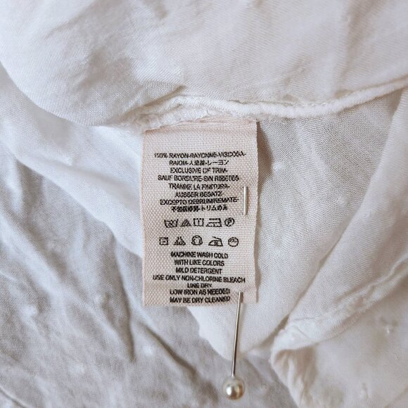 Free People sz S Swiss Dot Everyday Every Girl Lace Top Button Down Blouse Rayon - Picture 3 of 16